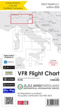 Avioportolano. VFR flight chart LI 1 Italy north. ICAO annex 4 - EU-Regulations compliant. Ediz. italiana e inglese - Librerie.coop