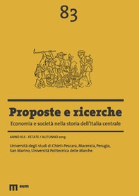 Proposte e ricerche. Economia e società nella storia dell'Italia centrale - Vol. 83 - Librerie.coop