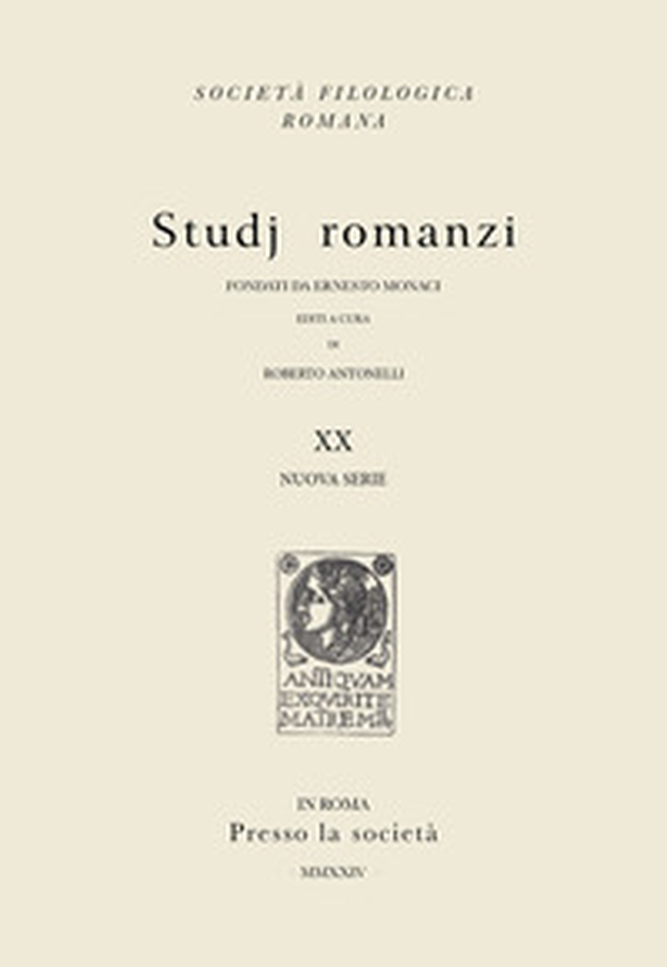 Studj romanzi. Nuova serie - Vol. 20 - Librerie.coop
