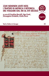 «Cum neminem ante nos». I trattati di metrica e retorica del volgare dal XIII al XVI secolo - Librerie.coop