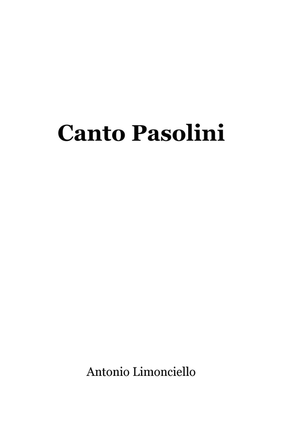 Canto Pasolini - Librerie.coop Canto Pasolini - Librerie.coop
