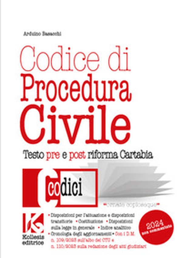 Codice di procedura civile 2024. Testo pre e post riforma Cartabia - Librerie.coop Codice di procedura civile 2024. Testo pre e post riforma Cartabia - Librerie.coop
