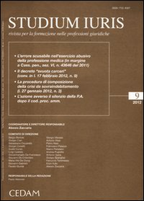 Studium iuris. Rivista per la formazione nelle professioni giuridiche - Vol. 9 - Librerie.coop Studium iuris. Rivista per la formazione nelle professioni giuridiche - Vol. 9 - Librerie.coop