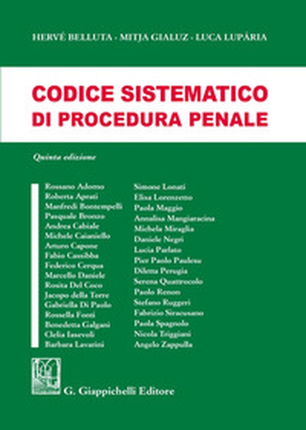 Codice sistematico di procedura penale - Librerie.coop Codice sistematico di procedura penale - Librerie.coop