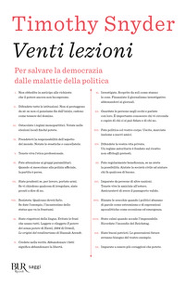 Venti lezioni. Per salvare la democrazia dalle malattie della politica - Librerie.coop Venti lezioni. Per salvare la democrazia dalle malattie della politica - Librerie.coop
