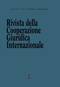 Rivista della Cooperazione Giuridica Internazionale. Quadrimestrale dell'istituto Internazionale di Studi Giuridici - Vol. 72 - Librerie.coop