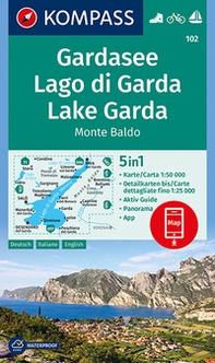 Carta escursionistica n. 102. Lago di Garda, Monte Baldo 1:50.000. Ediz. italiana, tedesca e inglese - Librerie.coop