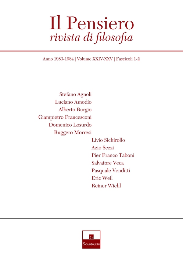 Il Pensiero (1983-1984/1-2) - Librerie.coop Il Pensiero (1983-1984/1-2) - Librerie.coop