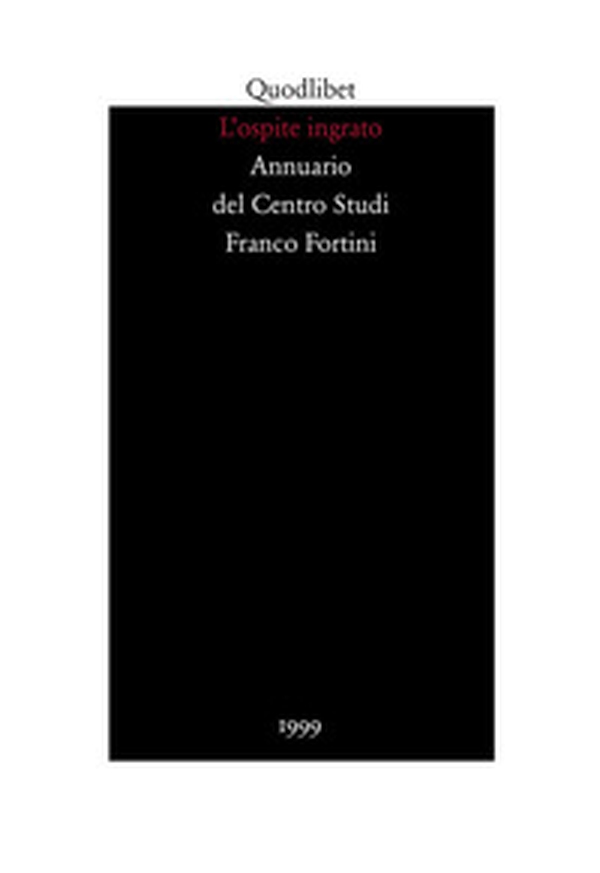L'ospite ingrato. Annuario del Centro studi Franco Fortini (1999) - Librerie.coop L'ospite ingrato. Annuario del Centro studi Franco Fortini (1999) - Librerie.coop