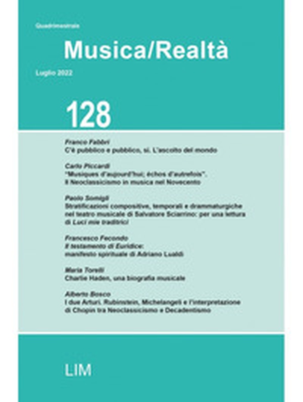 Musica/realtà - Vol. 128 - Librerie.coop Musica/realtà - Vol. 128 - Librerie.coop