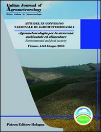 Atti del 16° Convegno nazionale di agrometeorologia. Agrometeorologia per la sicurezza ambientale ed alimentare. Ediz. italiana e inglese - Librerie.coop