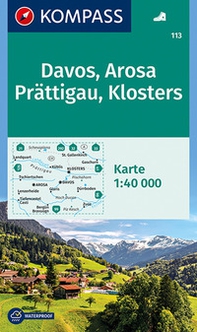 Carta escursionistica n. 113. Davos, Arosa, Prättigau, Klosters 1:40.000 - Librerie.coop