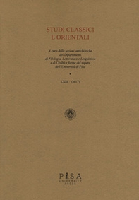Studi classici e orientali - Vol. 63 - Librerie.coop Studi classici e orientali - Vol. 63 - Librerie.coop