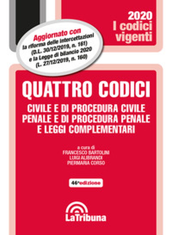 Quattro codici. Civile e di procedura civile, penale e di procedura penale e leggi complementari - Librerie.coop Quattro codici. Civile e di procedura civile, penale e di procedura penale e leggi complementari - Librerie.coop