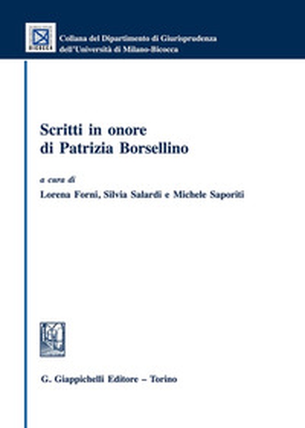 Scritti in onore di Patrizia Borsellino - Librerie.coop Scritti in onore di Patrizia Borsellino - Librerie.coop