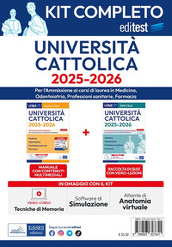 Kit completo EdiTEST. Università Cattolica. Medicina, odontoiatria, professioni sanitarie - Librerie.coop