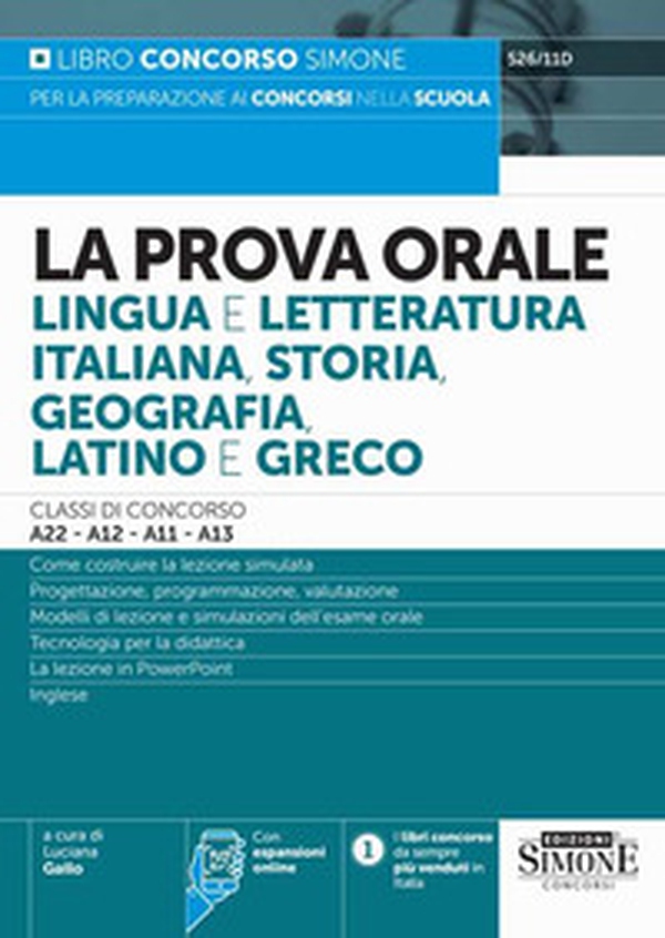 La prova orale. Lingua e letteratura italiana, storia, geografia, latino e greco - Librerie.coop La prova orale. Lingua e letteratura italiana, storia, geografia, latino e greco - Librerie.coop