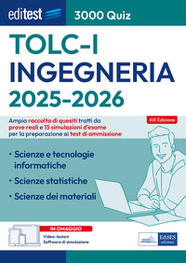 EdiTEST. Ingegneria TOLC-I. 3000 quiz. Ampia raccolta di quesiti tratti da prove reali e 15 simulazioni d'esame - Librerie.coop EdiTEST. Ingegneria TOLC-I. 3000 quiz. Ampia raccolta di quesiti tratti da prove reali e 15 simulazioni d'esame - Librerie.coop