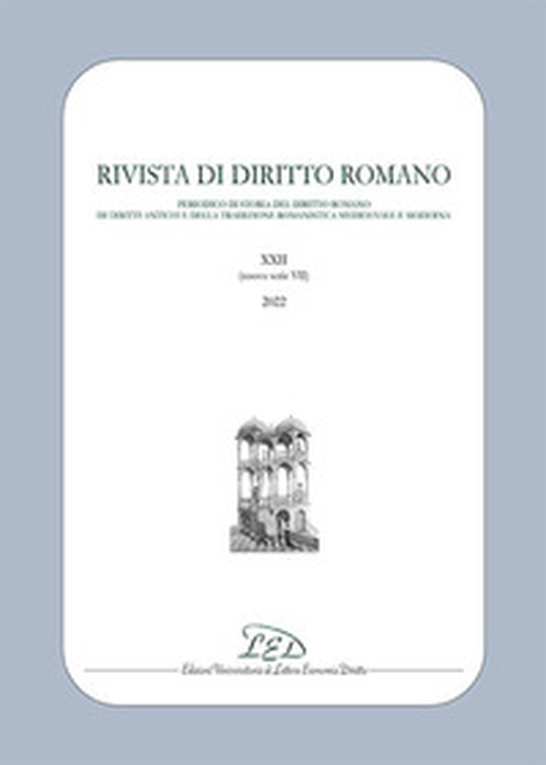 Rivista di diritto romano. Nuova Serie - Vol. 22 - Librerie.coop Rivista di diritto romano. Nuova Serie - Vol. 22 - Librerie.coop