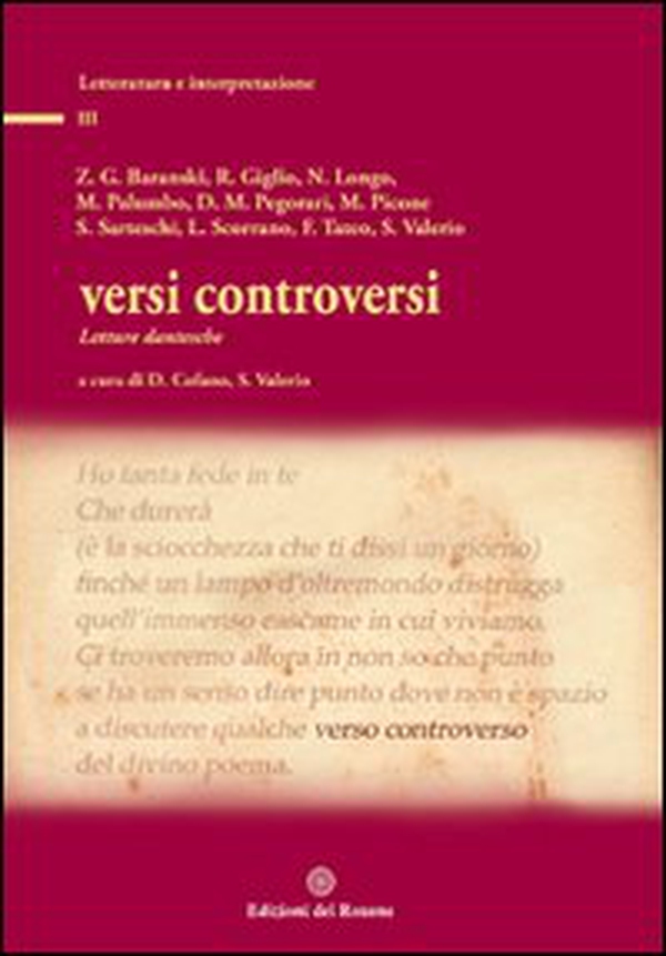 Versi controversi. Letture dantesche - Librerie.coop Versi controversi. Letture dantesche - Librerie.coop