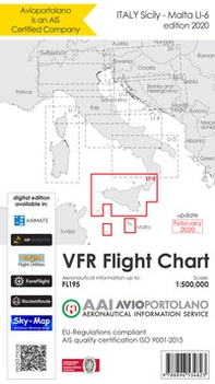 Avioportolano. VFR flight chart LI 6 Italy Sicily. ICAO annex 4 - EU-Regulations compliant. Ediz. italiana e inglese - Librerie.coop