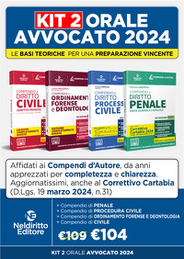 Speciale Orale Avvocato kit a compendi (Civile, Ordinamento forense + Procedura Civile + Penale) - Librerie.coop Speciale Orale Avvocato kit a compendi (Civile, Ordinamento forense + Procedura Civile + Penale) - Librerie.coop