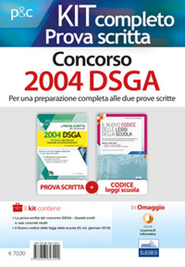 Kit completo per la prova scritta del Concorso 2004 DSGA: La prova scritta del concorso per 2004 DSGA. Quesiti svolti con risposte sintetiche e casi concreti risolti-Il nuovo codice delle leggi della scuola - Librerie.coop Kit completo per la prova scritta del Concorso 2004 DSGA: La prova scritta del concorso per 2004 DSGA. Quesiti svolti con risposte sintetiche e casi concreti risolti-Il nuovo codice delle leggi della scuola - Librerie.coop