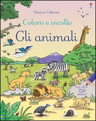 Animali. Coloro e incollo. Con adesivi - Librerie.coop