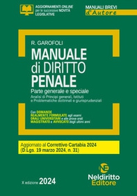 Manuale di diritto penale. Parte generale e speciale. Aggiornato al Decreto correttivo Cartabia - Librerie.coop