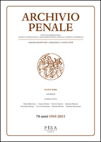 Archivio penale. Rivista quadrimestrale di diritto e legislazione penale speciale, europea e comparata - Vol. 2 - Librerie.coop