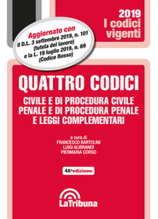 Quattro codici. Civile e di procedura civile, penale e di procedura penale e leggi complementari - Librerie.coop Quattro codici. Civile e di procedura civile, penale e di procedura penale e leggi complementari - Librerie.coop