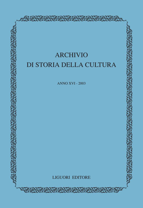 Archivio di storia della cultura - Librerie.coop Archivio di storia della cultura - Librerie.coop