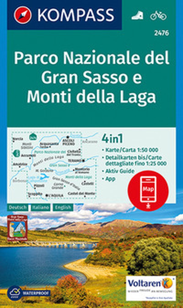 Carta escursionistica n. 2476. Parco Nazionale del Gran Sasso 1:50.000. Ediz. italiana, tedesca e inglese - Librerie.coop Carta escursionistica n. 2476. Parco Nazionale del Gran Sasso 1:50.000. Ediz. italiana, tedesca e inglese - Librerie.coop