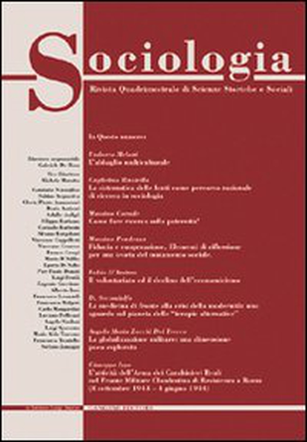 Sociologia. Rivista quadrimestrale di scienze storiche e sociali - Vol. 1 - Librerie.coop Sociologia. Rivista quadrimestrale di scienze storiche e sociali - Vol. 1 - Librerie.coop