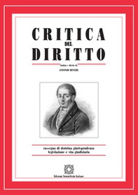 Critica del diritto. Rassegna di dottrina giurisprudenza legislazione e vita giudiziaria - Vol. 1 - Librerie.coop
