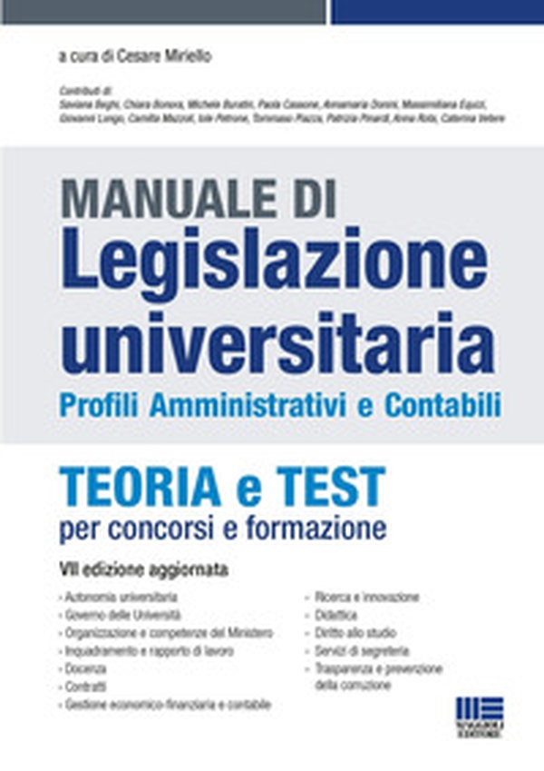 Manuale di legislazione universitaria. Profili amministrativi e contabili. Teoria e test per concorsi e formazione - Librerie.coop Manuale di legislazione universitaria. Profili amministrativi e contabili. Teoria e test per concorsi e formazione - Librerie.coop