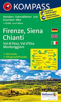 Carta escursionistica n. 2458. Firenze, Siena, Chianti, Val di Pesa, Val d'Elsa, Monteriggioni 1:50.000 - Librerie.coop