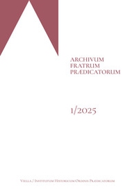 Archivum fratrum fratrum praedicatorum - Vol. 1 - Librerie.coop