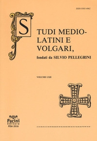 Studi mediolatini e volgari - Vol. 62 - Librerie.coop