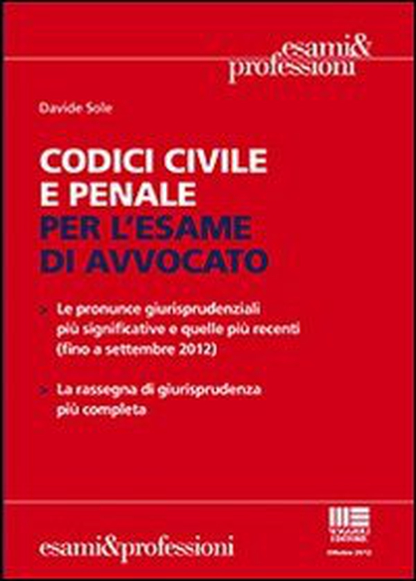 Codici civile e penale per l'esame di avvocato - Librerie.coop Codici civile e penale per l'esame di avvocato - Librerie.coop