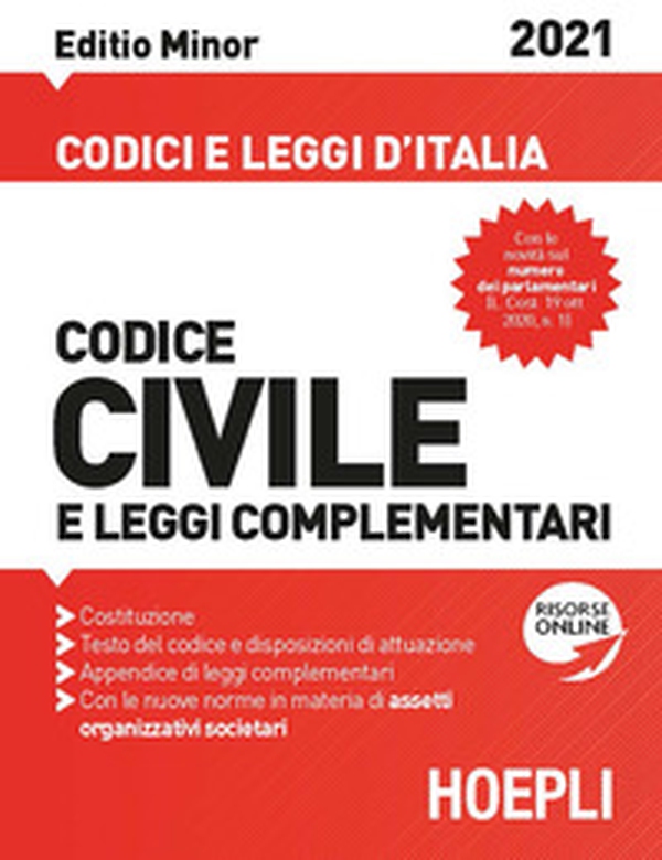 Codice civile e leggi complementari 2021. Ediz. minor - Librerie.coop Codice civile e leggi complementari 2021. Ediz. minor - Librerie.coop
