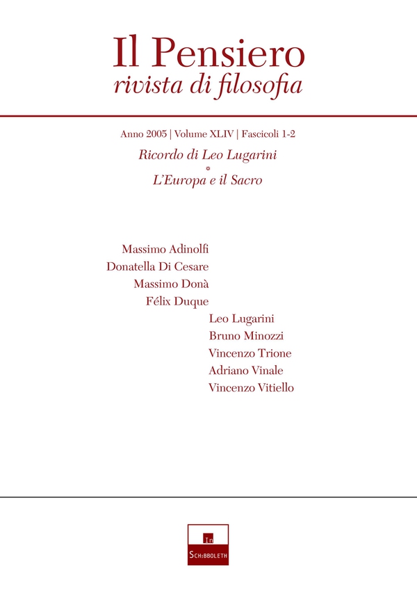 Ricordo di Leo Lugarini/L’Europa e il Sacro (2005/1-2) - Librerie.coop Ricordo di Leo Lugarini/L’Europa e il Sacro (2005/1-2) - Librerie.coop