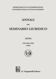 Annali del seminario giuridico dell'università di Palermo - Librerie.coop