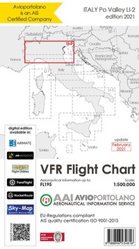 Avioportolano. VFR flight chart LI 2 Italy Po valley. ICAO annex 4 - EU-Regulations compliant. Ediz. italiana e inglese - Librerie.coop