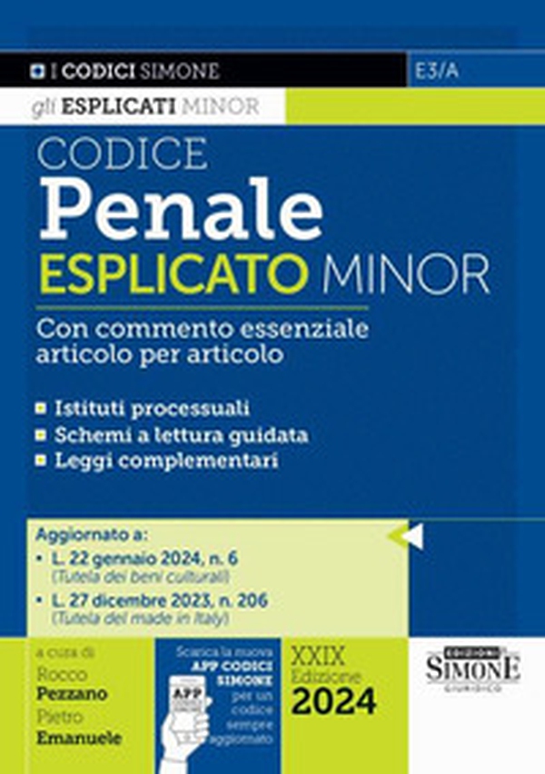 Codice penale esplicato Minor. Con commento essenziale articolo per articolo. Ediz. minor - Librerie.coop Codice penale esplicato Minor. Con commento essenziale articolo per articolo. Ediz. minor - Librerie.coop