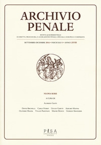 Archivio penale. Rivista quadrimestrale di diritto, procedura e legislazione penale, speciale, europea e comparata - Librerie.coop Archivio penale. Rivista quadrimestrale di diritto, procedura e legislazione penale, speciale, europea e comparata - Librerie.coop