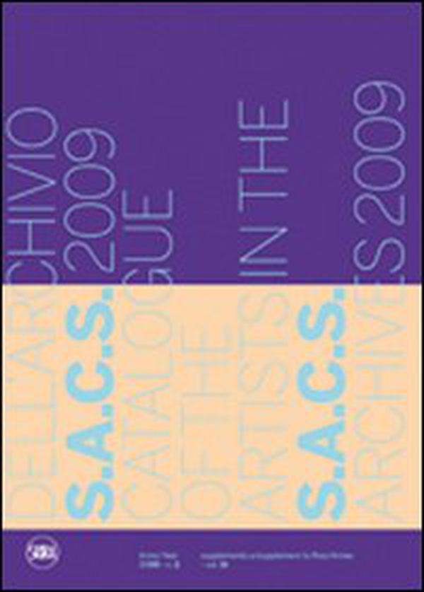 Catalogo artisti archivio S.A.C.S. 2009 - Librerie.coop Catalogo artisti archivio S.A.C.S. 2009 - Librerie.coop