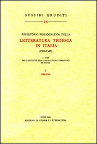 Repertorio bibliografico della letteratura tedesca in Italia (1900-1965) - Vol. 1 - Librerie.coop