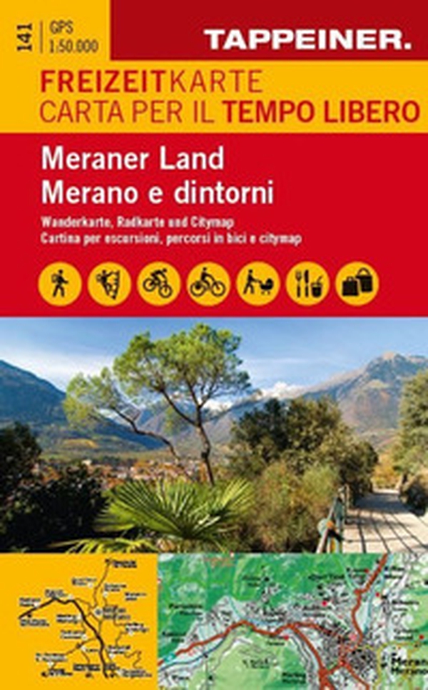 Carta per il tempo libero. Merano e dintorni. Cartina per escursioni, percorsi in bici e citymap. Ediz. italiana e tedesca - Librerie.coop Carta per il tempo libero. Merano e dintorni. Cartina per escursioni, percorsi in bici e citymap. Ediz. italiana e tedesca - Librerie.coop