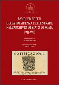 Bandi ed editti della presidenza delle strade nell'archivio di Stato di Roma 1759-1825 - Librerie.coop Bandi ed editti della presidenza delle strade nell'archivio di Stato di Roma 1759-1825 - Librerie.coop
